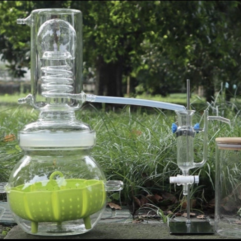 全玻璃纯露蒸馏器家用家庭香水玫瑰纯露蒸馏机精油提取4L茶树内球