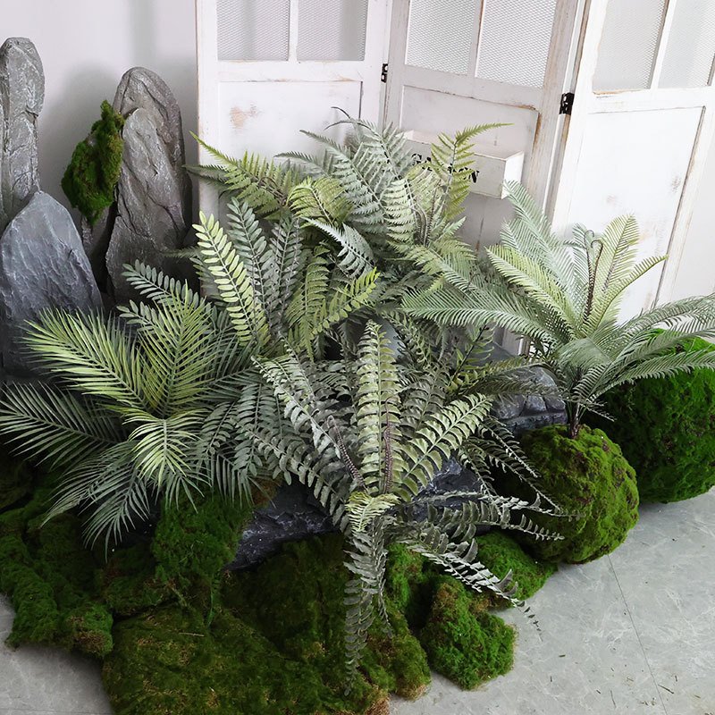 仿真厥叶草蕨类植物假花草绿色叶子花材植物墙角森系造景布置装饰