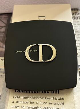 在股票!柜台礼品Cd化妆镜黑色磨砂双面可折叠便携式镜子小镜子
