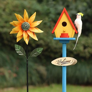 户外花园鸟窝庭院布置院子装饰网红造景景观园艺阳台高款地插摆件