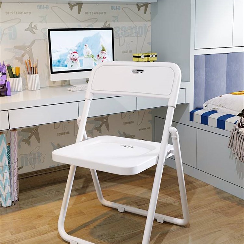 简约时尚折叠椅家用椅子电脑椅培训椅展会靠背椅塑料椅子折叠凳子