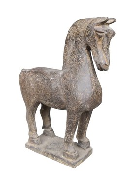 中式装修石雕复古风客厅玄关创意仿古汉唐石马家居手工艺礼品摆饰