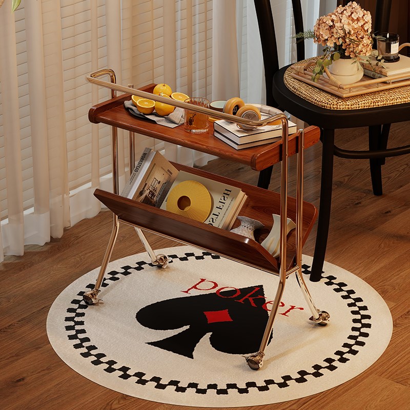 可移动边几e实木小推车客厅家用沙发边柜小户型收纳置物架子床头