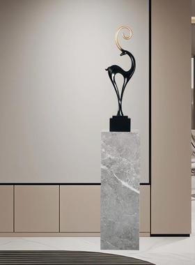 大理石底座桌底座大型地板雕塑码头酒店电视柜装饰展示