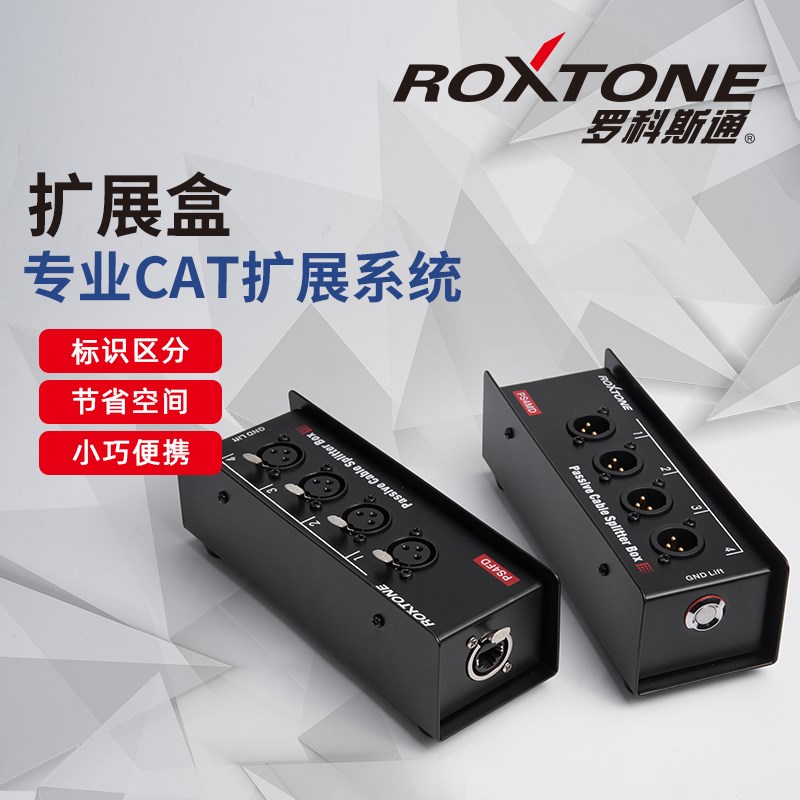 罗科斯通 多通道音频扩展盒拓展话筒平衡信号网络音频传输器48v