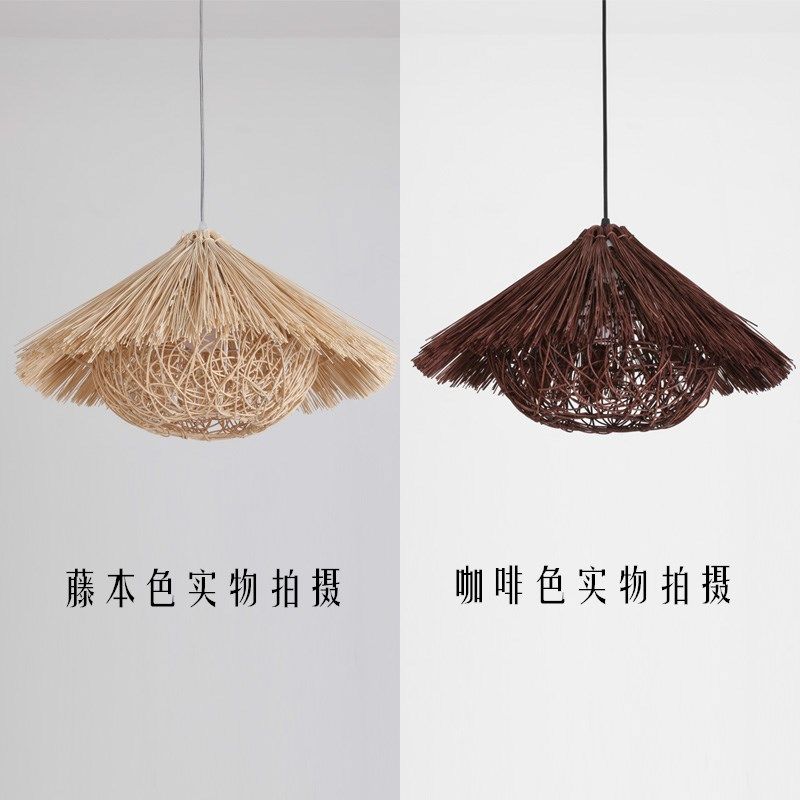 东南亚藤编吊灯餐厅火锅店农家乐日式竹编灯笼复古藤艺草帽吊灯,家装灯饰光源,客厅吊灯,淘宝优惠券,粉丝福利购,淘宝优惠卷