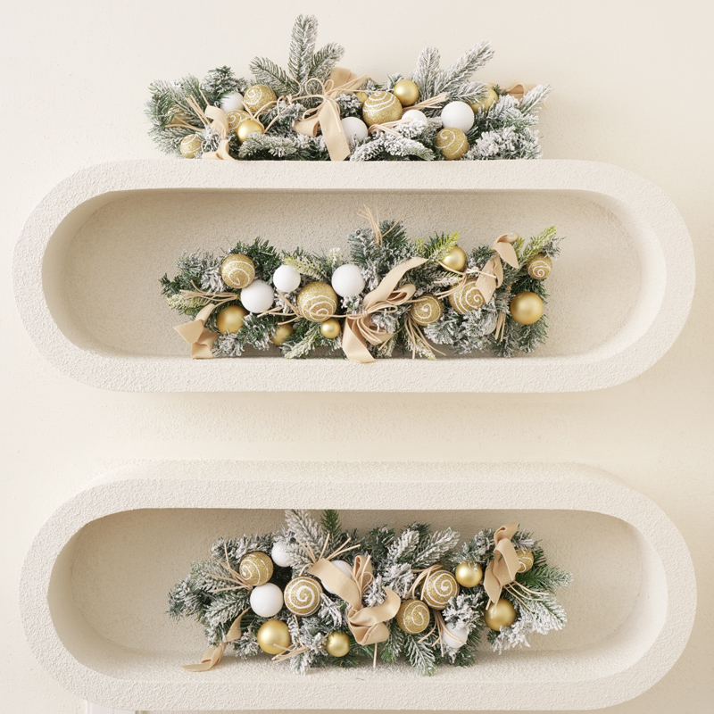 圣诞节装饰藤条挂件门挂扶梯窗户挂饰圣诞节花环场景布置酒店摆件