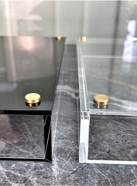 加厚亚克力托盘长方形高透明有机玻璃展示收纳盒加厚钻石抛光工艺