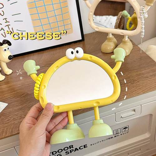 ins小镜子挂首饰学生宿舍梳妆镜女家用办公室桌面化妆镜补妆高清