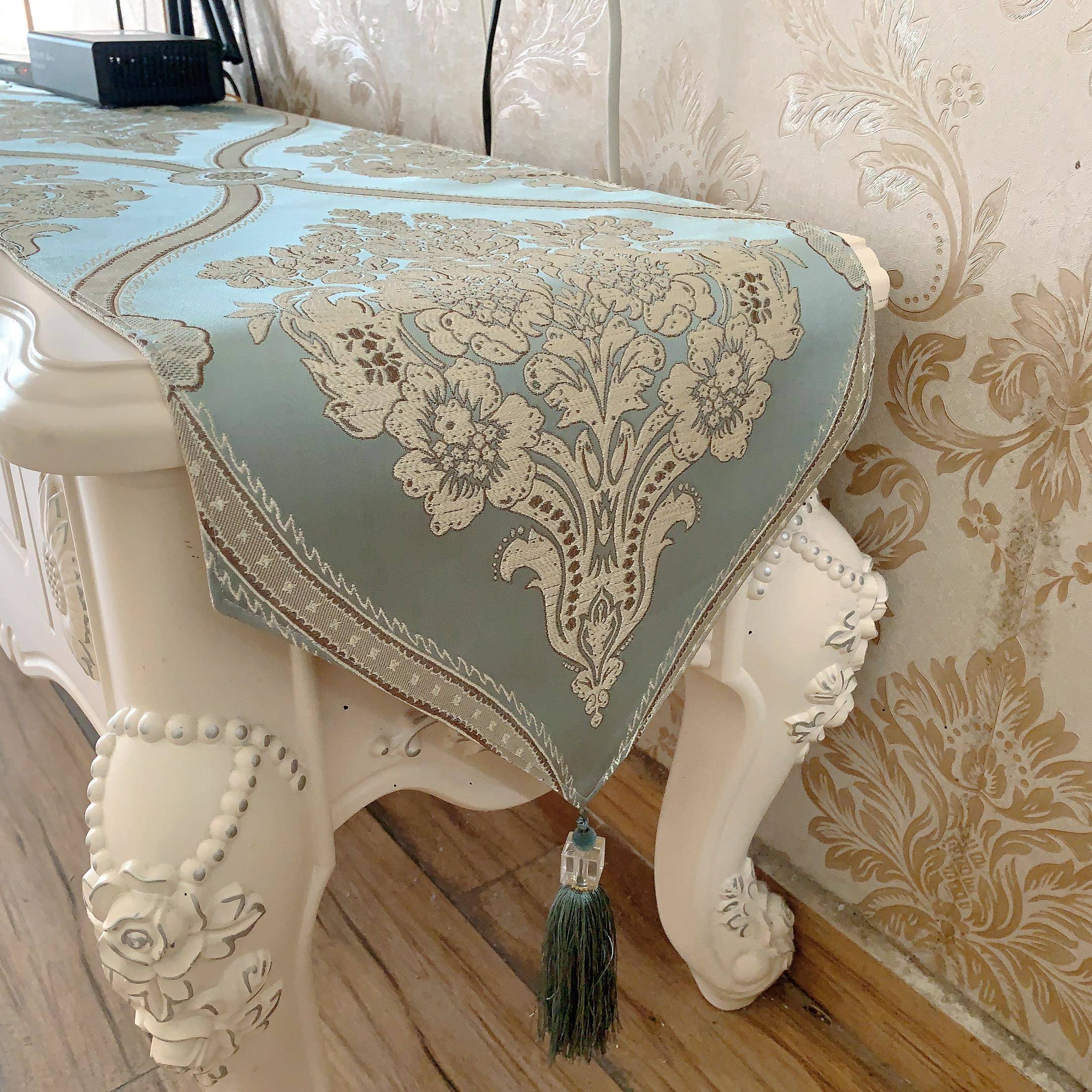 桌旗欧式美式北欧奢华现代田园风桌布时尚简约餐桌电视柜茶几茶席