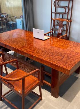 Baba实木大板茶几1.8米新中式禅宗家居茶几椅子组合办公原木茶几