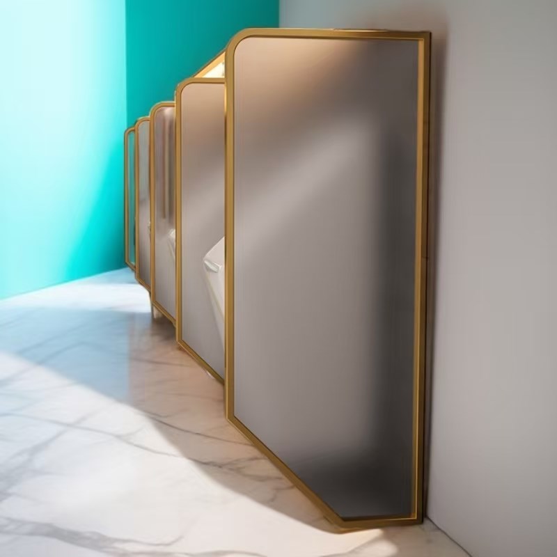 卫生间隔断板厕所隔断板卫生间磨砂玻璃挡板M不锈钢男厕小便池隔