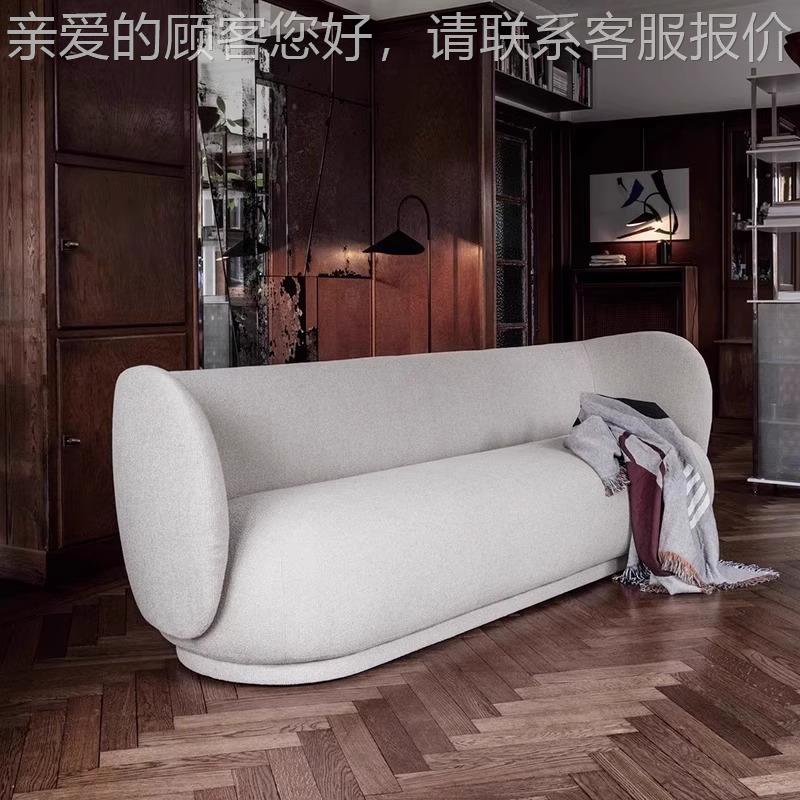 欧休闲沙发新款后代休现闲北沙发设计师网沙红样板房服装店接待单