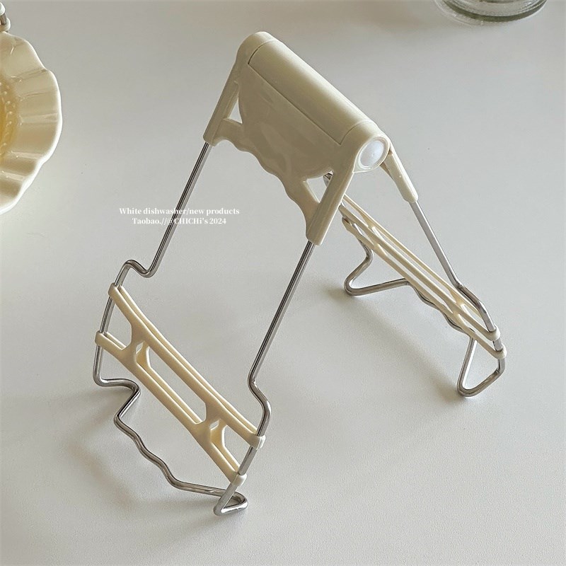厨房实用小工具~不锈钢硅胶防y烫防滑碗盘提取夹微波炉蒸锅取碗器