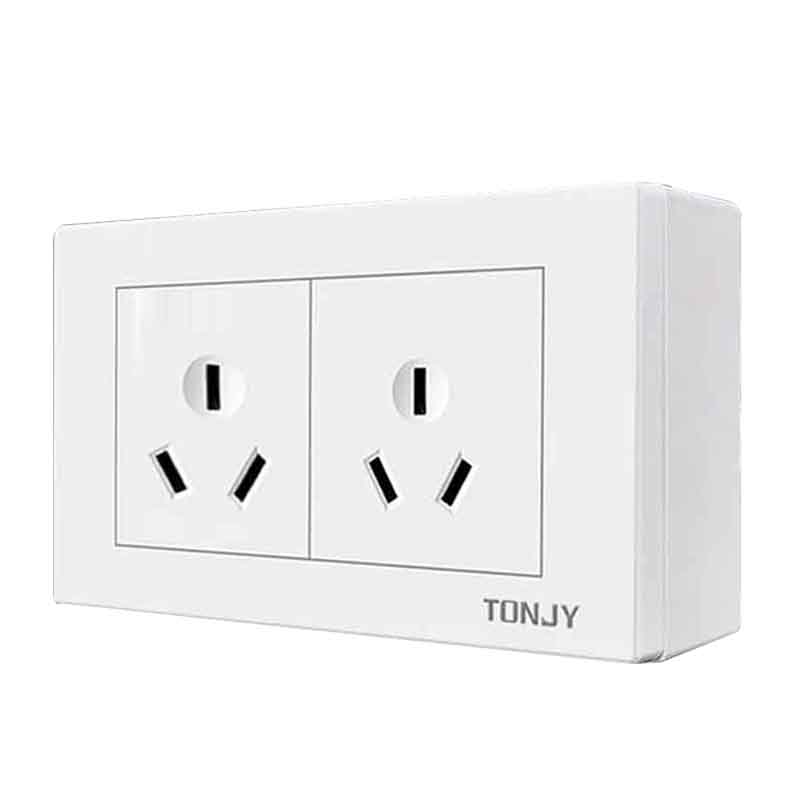 146型老式开关插座明装六孔双1B6A大功率空调热水器电源插座面板