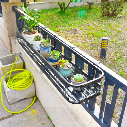 不锈钢花架c栏杆花架子阳台护栏悬挂花盆挂架窗台壁挂上加粗置物