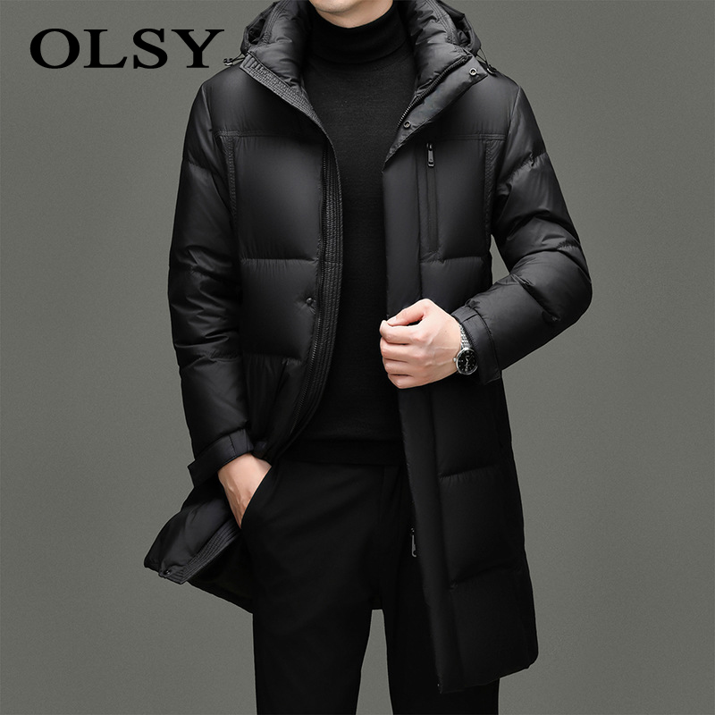 可脱卸帽长款羽绒服男连帽冬季