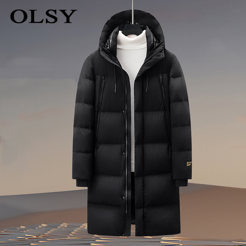 300克白鹅绒中长款羽绒服