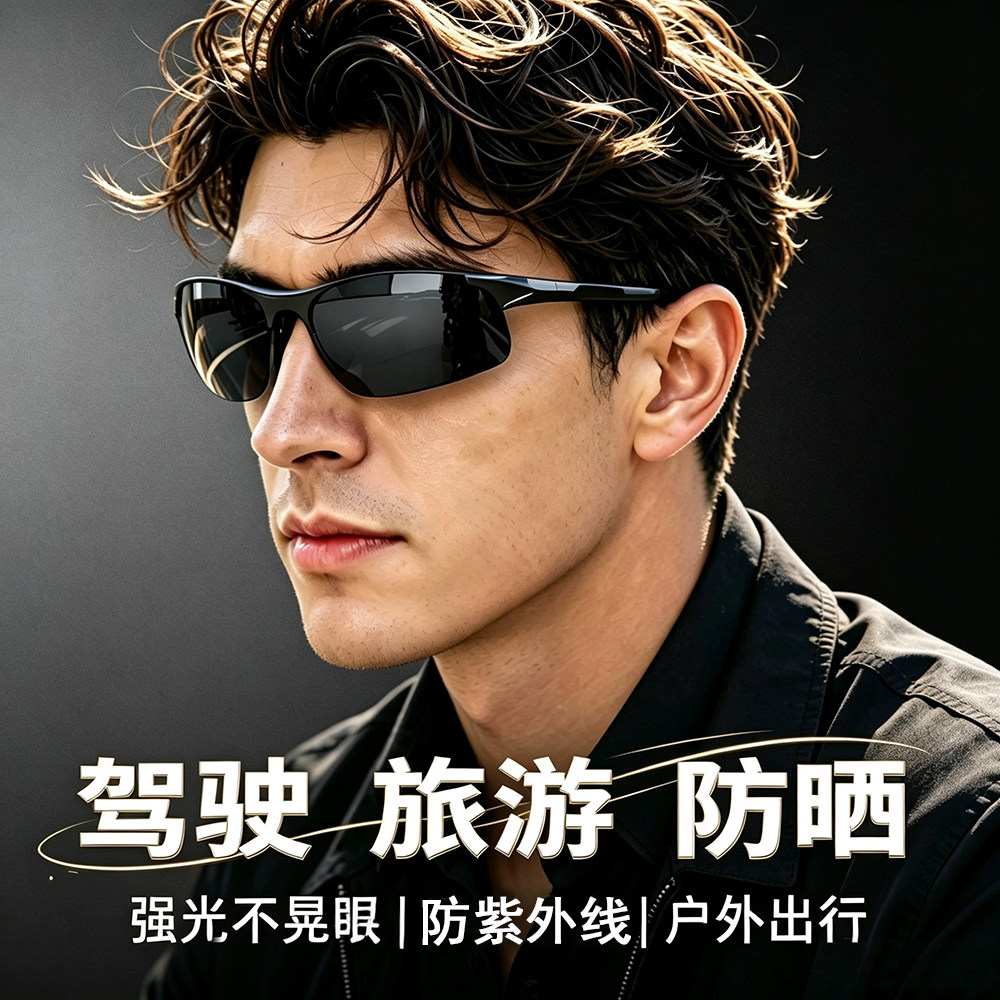 太阳镜驾驶运动骑行眼镜铝镁合金男士户外太阳墨镜偏光时尚UV400