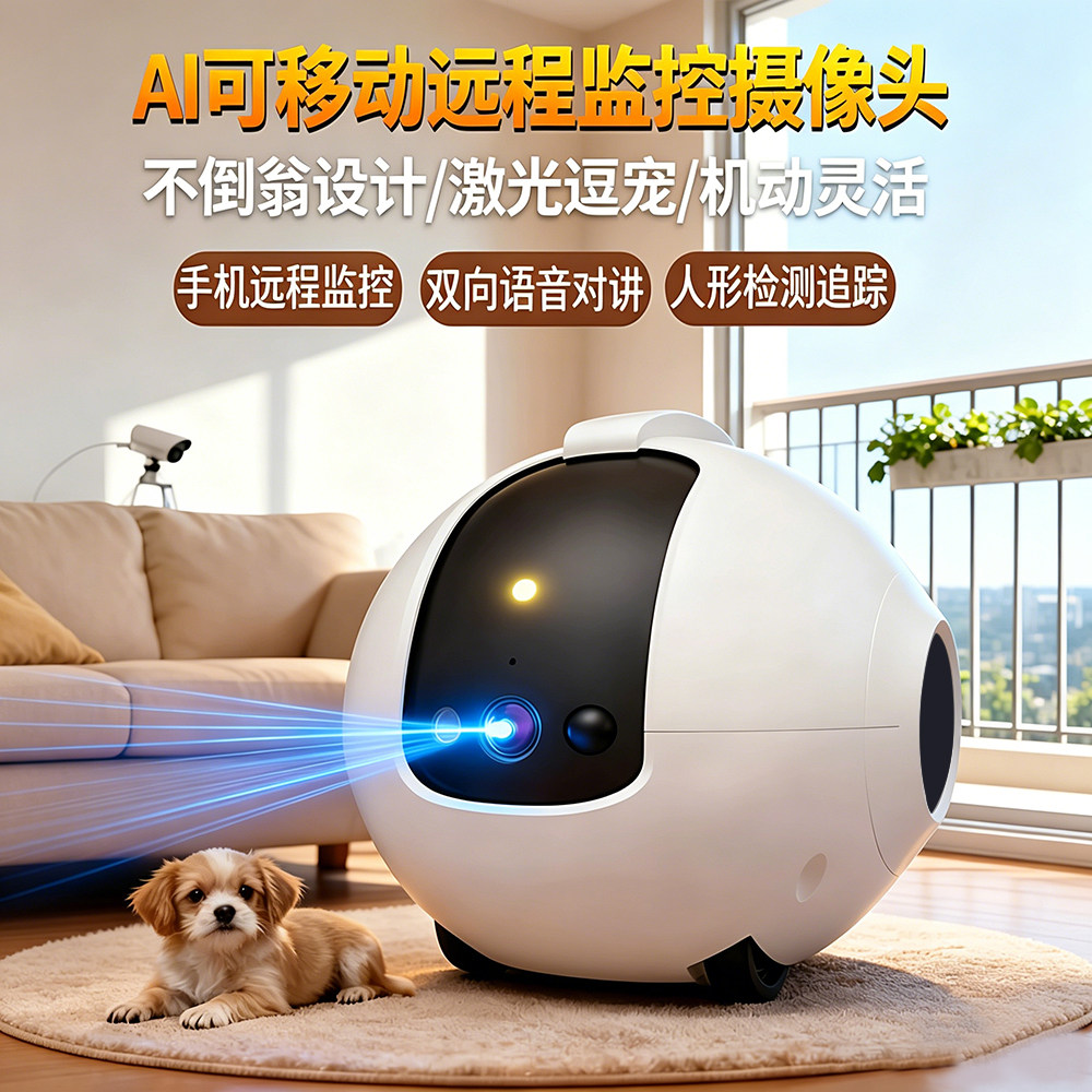 全屋可移动摄像头宠物监控机器人家用无线手机远程对讲基站充电