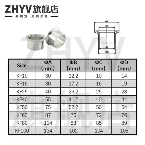不锈钢快装90度弯头304真空KF法兰直角ISO卡箍卡盘KF16 25 40 50