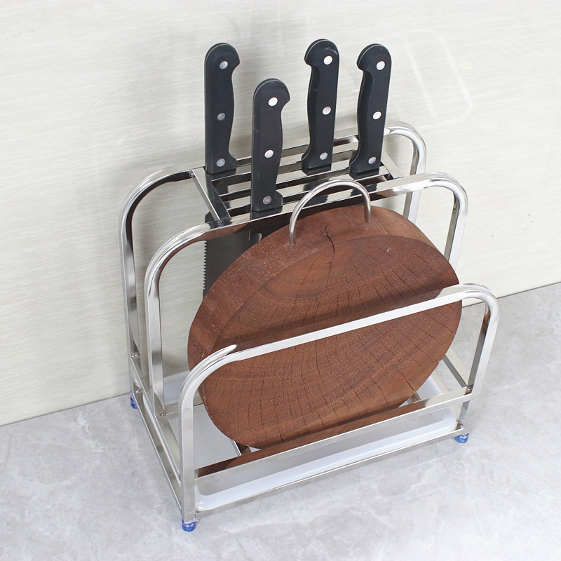 不锈钢厨房刀架多功能置物架放刀具架刀座一体免打孔收纳架菜刀架