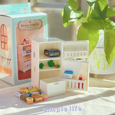 冰箱上的微缩迷你小物品仿真食玩玩具模型厨房家具全景小屋世界