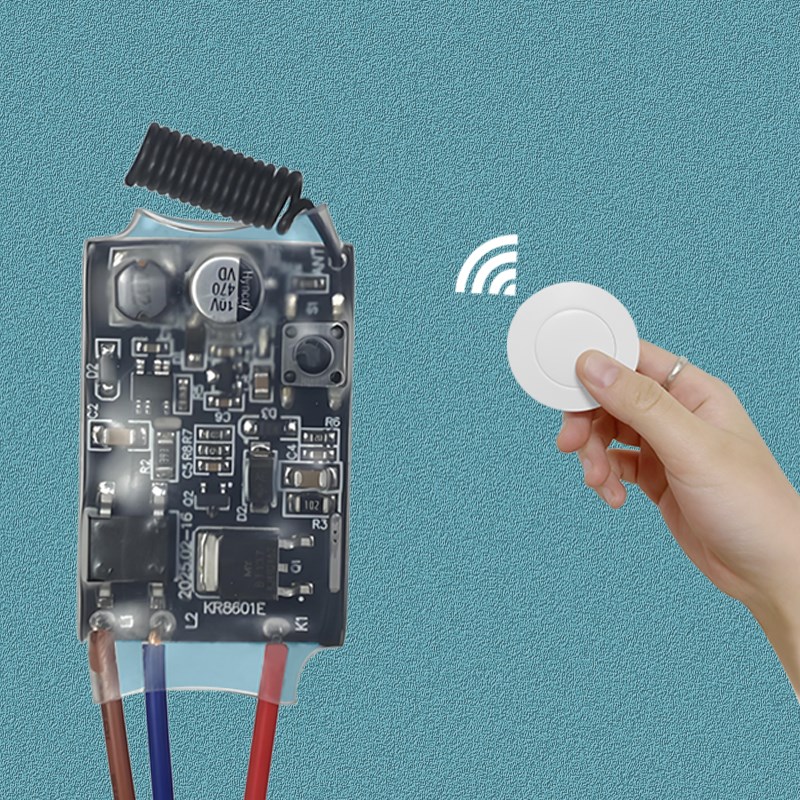 单火线遥控开关43z无线射频模块单控改双控接收器控制蓝牙配对