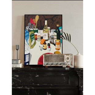 纯手绘油画马蒂斯风格 饰挂画小众艺术桌面摆件 餐桌静物客厅玄关装