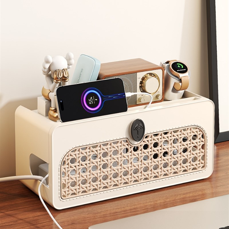 友耐收纳盒插座S排插排桌面理线办公插线板电源线多功能收线盘