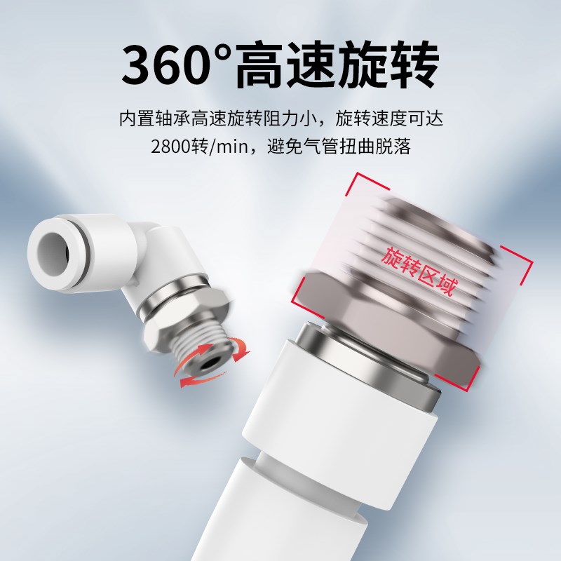 高速旋转气动气管360度万向快速接头S级KXL/KX6/8/10-02/01/05