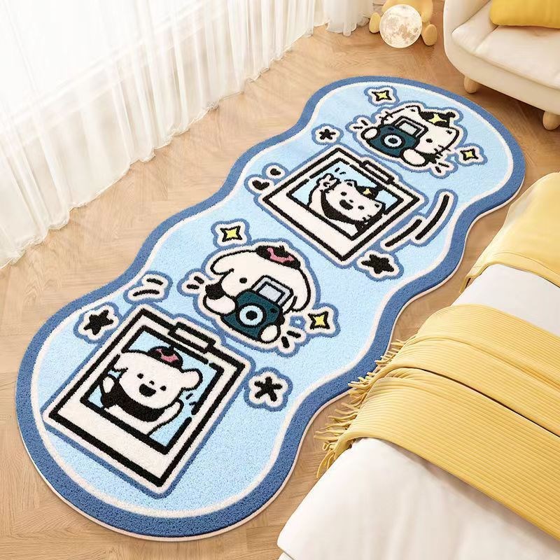 卡通地毯卧室耐脏易打理床边毯家用仿羊绒飘窗垫V防滑垫一件代发