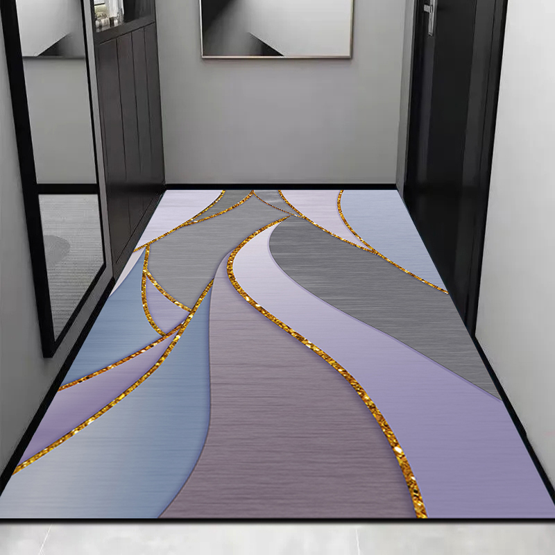 新款简约现代地垫入户o门垫防滑吸水凉垫子免洗耐脏门厅玄关满铺