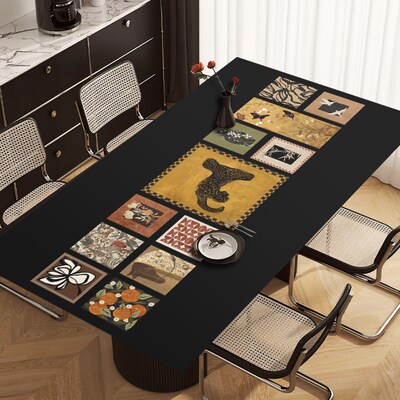 法式中古风桌垫皮革免洗r餐桌布防油防水防烫高级感茶几保护桌面