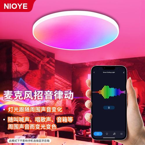 剧本杀演绎灯彩灯氛围卧室智能三色变光圆形遥控GCW七彩吸顶灯