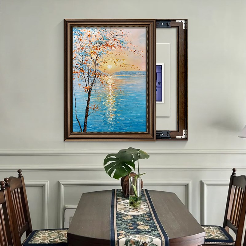 美式复古电表箱装饰画免打孔轻奢高级感玄关配电箱总开关遮挡挂画