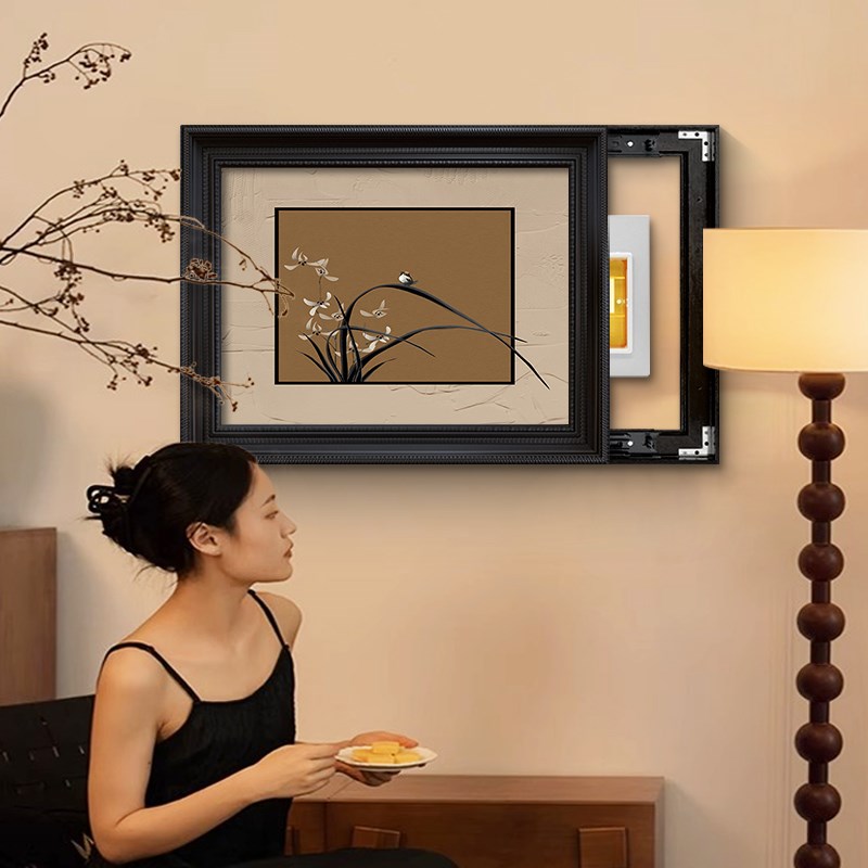 中古风电表箱装饰画高级感弱电源小众配电箱多媒体盒遮挡挂画