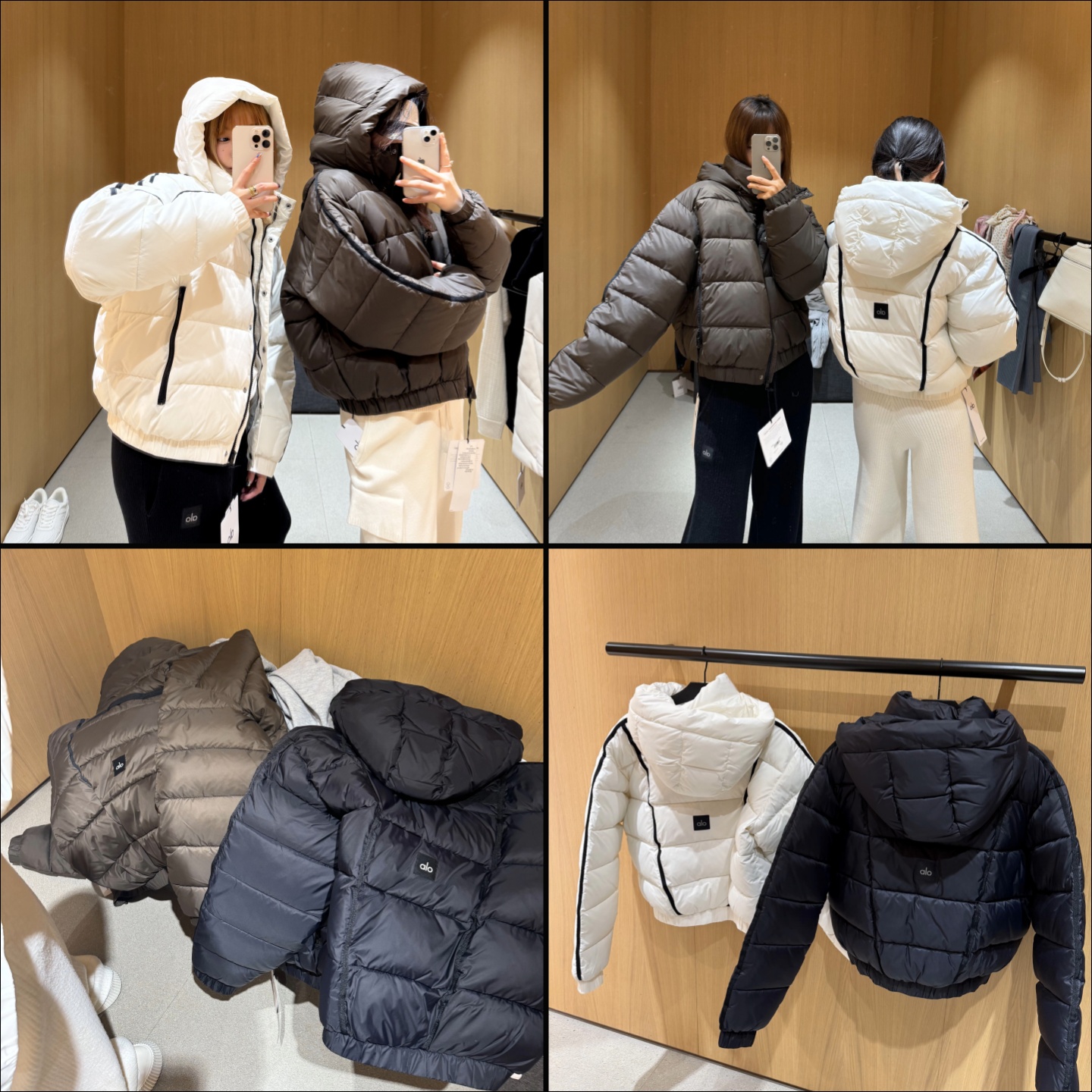 AloYoga肯豆同款连帽羽绒服外套