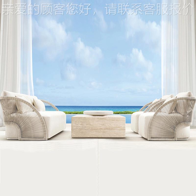 户外沙发创意庭网院别墅绳编餐椅设师红计酒民店宿样板房藤编791