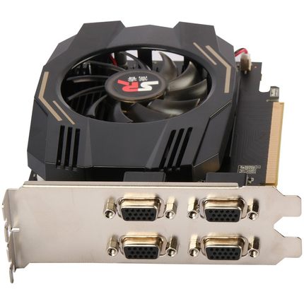 电脑炒股4分屏显卡一拖四多屏显卡融合拼接多输出4VGA显卡D7600