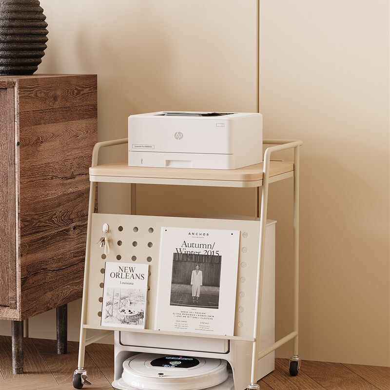 扫地机器人上方置物架带洞洞板基站打印机收纳柜落地鱼缸架边几