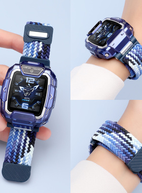 适用于华为儿童手表5pro表带磁吸编织腕带4x/4x新耀款NIK-AL00学生智能手表表链TGR-L10透气弹性替换带配件
