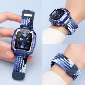 适用于华为儿童手表5pro表带磁吸编织腕带4x/4x新耀款NIK-AL00学生智能手表表链TGR-L10透气弹性替换带配件