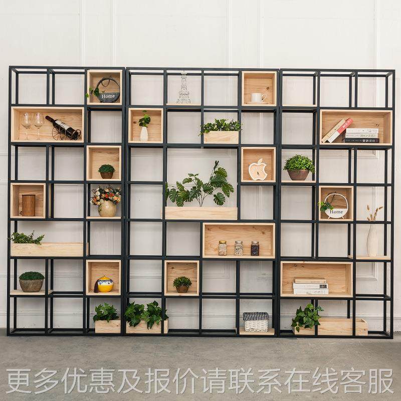现代简约铁222艺公隔断物架置客厅落木地实书架办室工业风多层展,住宅家具,书架,淘宝优惠券,粉丝福利购,淘宝优惠卷