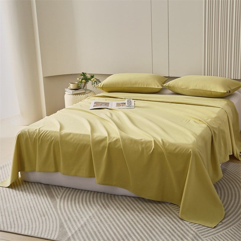60简约支全棉磨毛床单床笠单件纯色秋冬加厚保暖单品被单床罩厚实