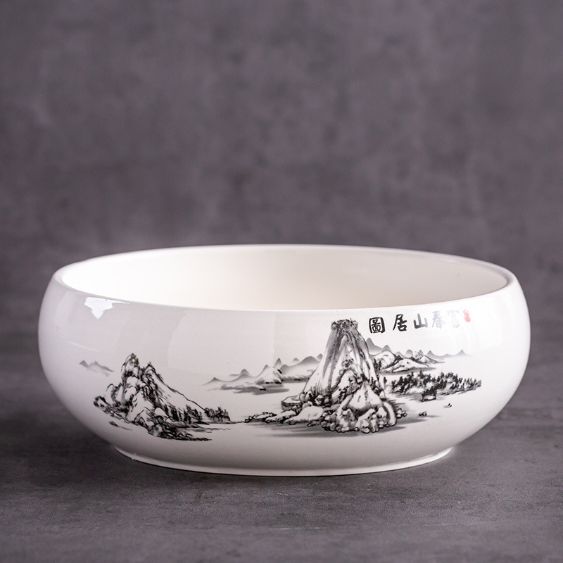 桌面垃圾桶家用餐桌上垃圾盘吐骨碟碗茶几果皮盆办公室烟灰缸大号