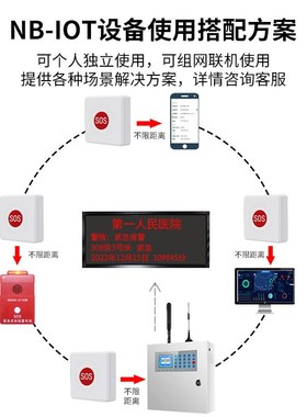 商场医院无线安防系统紧急求助按钮门磁红外防盗漏水停电应急报警