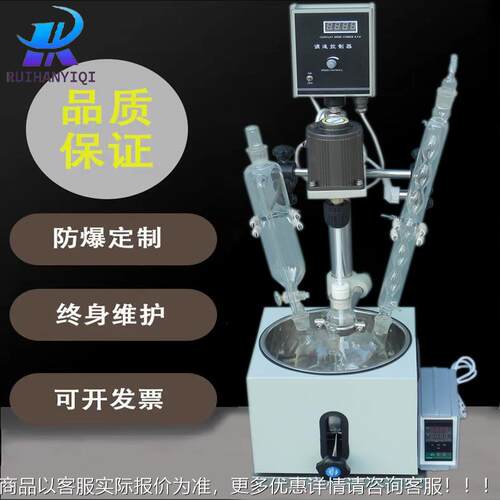 防爆SF数显小型郑州瑞涵1LL 2保 3L 5单层玻璃L反应釜厂家障