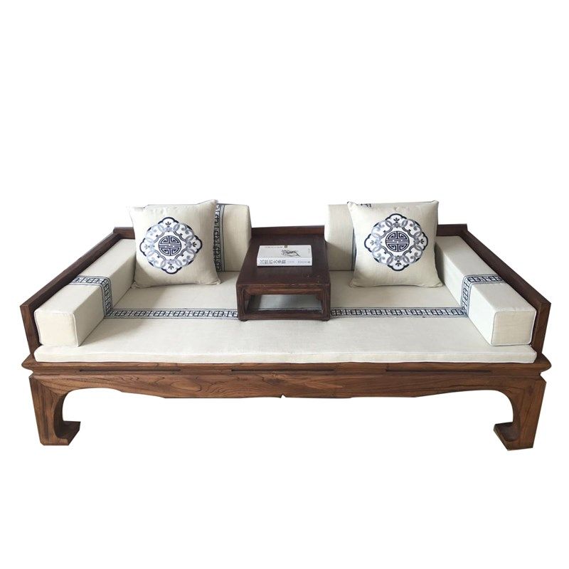 定制棉麻  亚麻罗汉床垫子红木家具床垫棕垫 海绵垫乳胶垫5件套