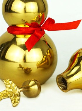 黄铜葫芦摆件开盖空心八卦光面葫芦家居客厅玄关办公室桌面装饰